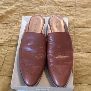 The Frances Loafer Mule in Leather, burnished mahogany